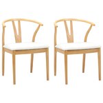 vidaXL Chaise de salle à manger 2 Pièces Naturel et clair