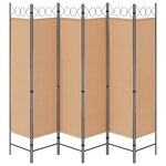 vidaXL Paravent à 6 panneaux Beige 240 x 180 cm Tissu