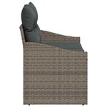 vidaXL Canapé de jardin avec coussin Gris 123 x 62 x 69 cm polyrotin