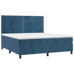 vidaXL Sommier à lattes de lit matelas et LED Bleu foncé 180x200 cm
