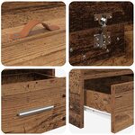 vidaXL Cadre de lit Bois Ancien 100 x 200 cm Bois d'ingénierie