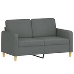 vidaXL Ensemble de canapés 4 Pièces avec coussins Gris foncé Tissu