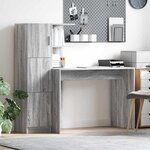 vidaXL Bureau avec rangement 2 Pièces Sonoma gris 102 x 50 x 124 cm