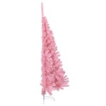 vidaXL Demi sapin de Noël artificiel avec support Rose 120 cm PVC
