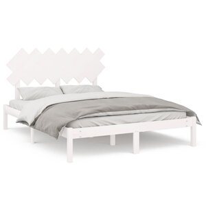 vidaXL Cadre de lit sans matelas blanc 140x190 cm bois massif