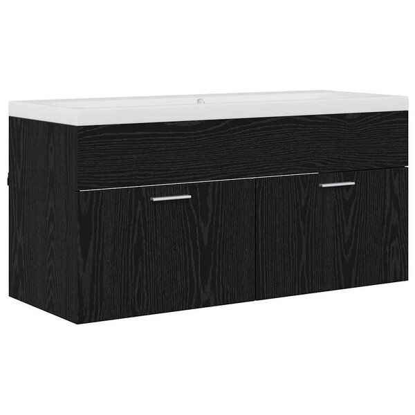 vidaXL Cabinet de salle de bain Chêne noir 100 x 38 5 x 46 cm