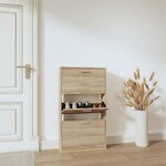 vidaXL Armoire à chaussures Chêne 59x17x108 cm Bois d'ingénierie