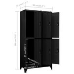 vidaXL Armoire à casiers Noir 90x45x180 cm Acier