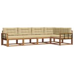 vidaXL Ensemble de canapés d'extérieur 5 pc Naturel et Beige