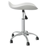 Chaise fauteuil siège de bureau informatique étude similicuir blanc 02_0023987