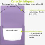 ACROPAQ 8 x Chemises à Élastiques et à 3 Rabats A4- Jusqu'à 200 pages  Dos 3 cm- Chemises cartonnées  Range Document- 245x325x30 mm