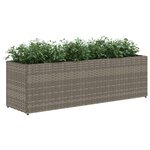 vidaXL Jardinières avec 3 pots 2 Pièces gris 105x30x32 cm résine tressée