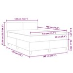 vidaXL Lit à ressort LED Gris foncé et blanc 140 x 190 cm