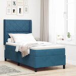 vidaXL Lit à ressorts avec matelas avec LED Bleu 90 x 200 cm Velours