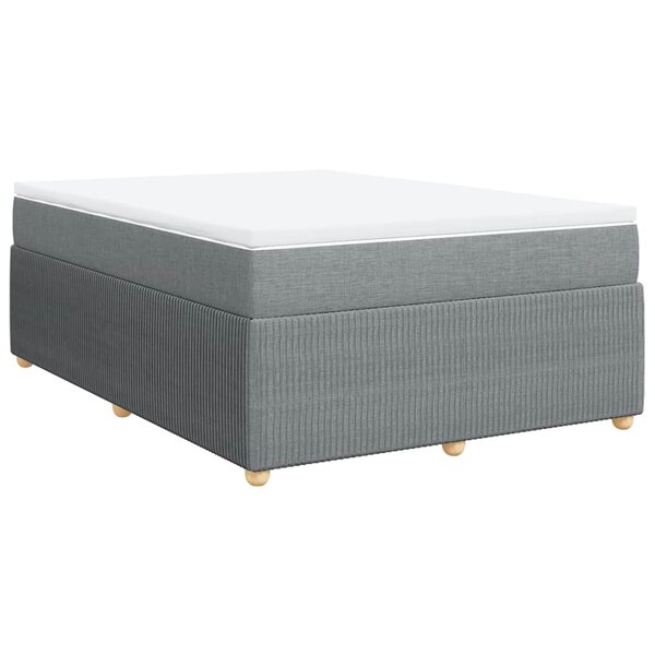 vidaXL Sommier à lattes de lit avec matelas Gris clair 140x190cm Tissu
