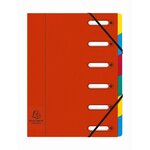 Trieur Harmonika® À Fenêtres Avec Élastiques Véritable Carte Lustrée 6 Compartiments - Rouge - X 8 - Exacompta