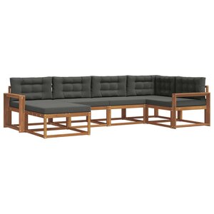 vidaXL Ensemble de canapés d'extérieur 6 pc Naturel et Anthracite