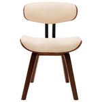 vidaXL Chaises à manger lot de 4 crème bois courbé et similicuir