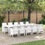 Ensemble Salle à Manger Jardin vidaXL 11 pièces avec Coussins Blanc Rotin Synthétique