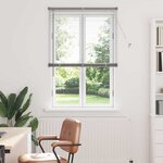 vidaXL Store de Fenêtre avec des rideaux Argent Aluminium