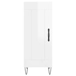 vidaXL Buffet Blanc brillant 34 5x34x90 cm Bois d'ingénierie