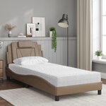 vidaXL Lit Viana avec matelas cappuccino 80x200 cm similicuir