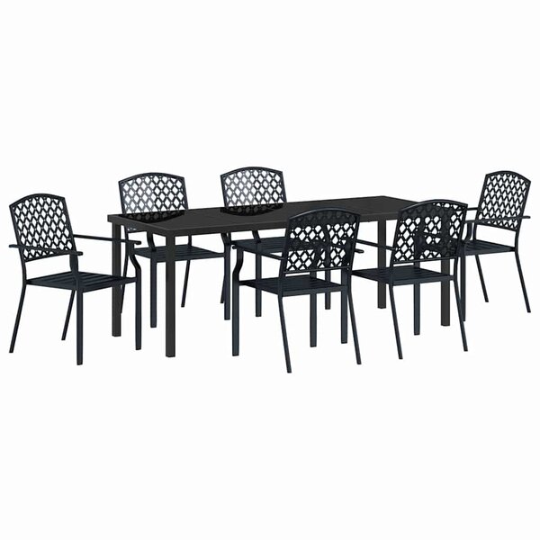 vidaXL Ensemble de salle à manger pour jardin 7 Pièces Anthracite