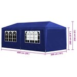 vidaXL Tente de réception 3 x 6 m Bleu