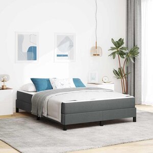 vidaXL Lit à ressorts avec matelas Gris foncé 160 x 200 cm tissu