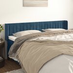vidaXL Tête de lit avec oreilles Bleu foncé 163x16x78/88 cm Velours