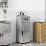 vidaXL Cabinet de salle de bain avec tiroir Gris béton 30 x 35 x 80 cm