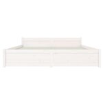 vidaXL Cadre de lit Blanc Bois massif 160x200 cm