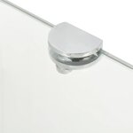 vidaXL Étagère de coin et supports chromés Verre transparent 45x45 cm