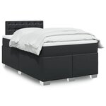 vidaXL Sommier à lattes de lit avec matelas noir 120x190 cm similicuir