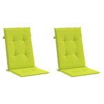vidaXL Coussins de chaise de jardin à dossier haut lot de 2 vert vif
