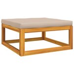 vidaXL Salon de jardin 6 Pièces avec coussins taupe bois massif