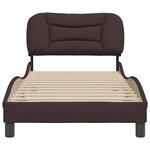 vidaXL Cadre de lit sans matelas Hvar marron foncé 90x190 cm tissu