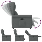 vidaXL Fauteuil inclinable électrique Gris foncé Tissu