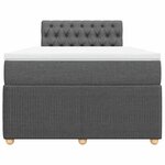 vidaXL Sommier à lattes de lit avec matelas gris foncé 120x190cm tissu