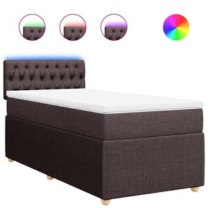 vidaXL Sommier à lattes de lit avec matelas Marron foncé 80x200 cm
