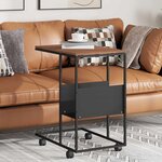 vidaXL Table d'appoint avec roues noir 55x36x63 5 cm bois d'ingénierie