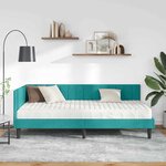 vidaXL Cadre de lit d'angle avec matelas 2 pc Turquoise 90 x 200 cm