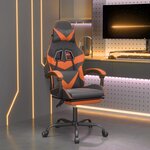 vidaXL Chaise de jeu avec repose-pied Noir et orange Similicuir