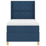vidaXL Lit à ressorts avec matelas bleu 90x200 cm en tissu