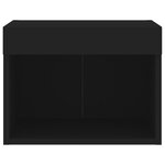 vidaXL Tables de chevet murales avec lumières LED 2 Pièces noir
