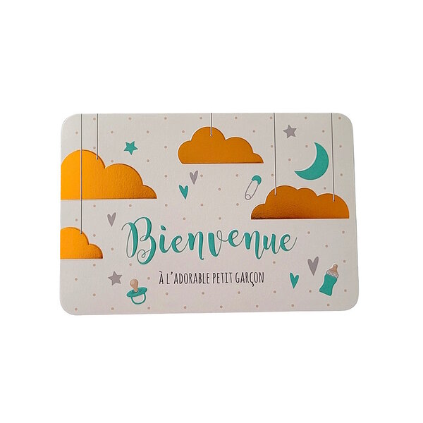 Carte De Voeux - Naissance - Bienvenue à l' Adorable Petit Garçon
