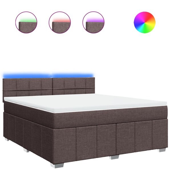 vidaXL Sommier à lattes de lit avec matelas Marron foncé 180x200 cm