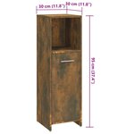 vidaXL Armoire de bain Chêne fumé 30x30x95 cm Bois d'ingénierie