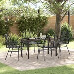 vidaXL Ensemble de salle à manger de jardin 5 pièces en poly rotin noir