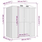 vidaXL Abri de jardin Marron foncé 192x108x223 cm Acier galvanisé